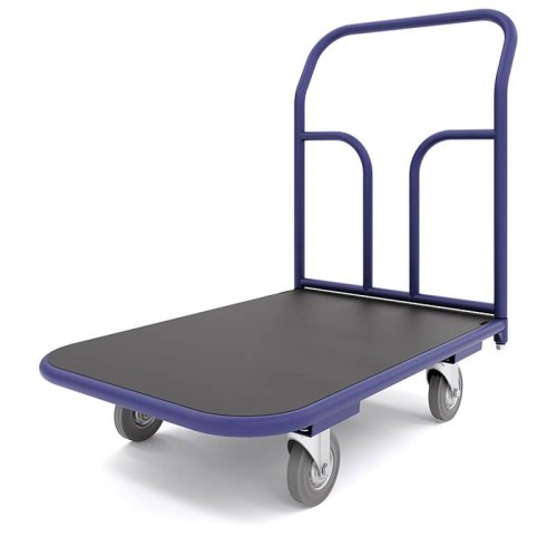 Тележка платформенная с резиновым покрытием ТПР 7 (800x1400 мм, колеса серая резина 125 мм)