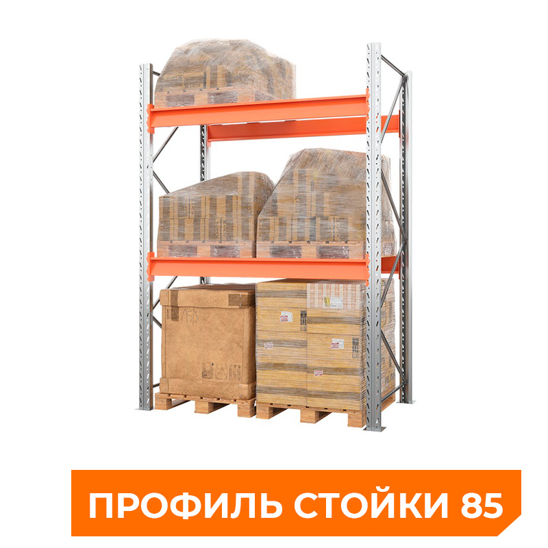 Стеллаж металлический паллетный 3500х1800х1100 мм (85.1.5). Ярусы: пол+2