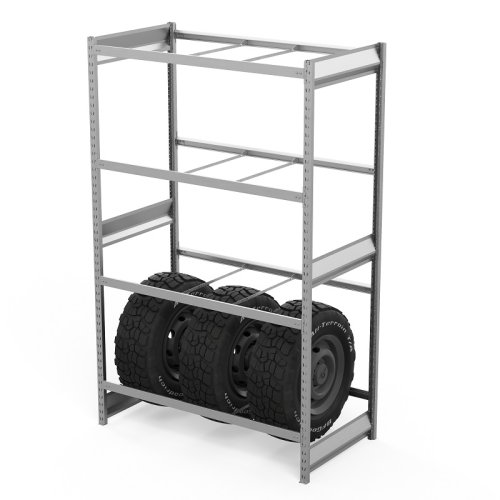 Стеллаж грузовой СГ Ультра (2500х1200х600) 4 яруса, без настила, для шин, дисков, колес (СГУ 2512064бн)