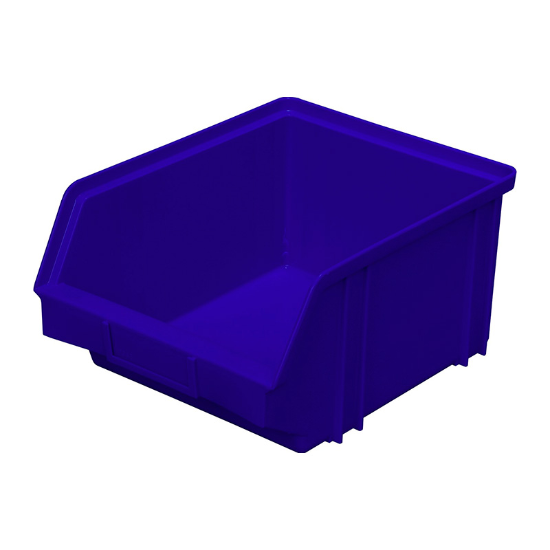 Пластиковый лоток для склада синий, сплошной (290х230х150)
