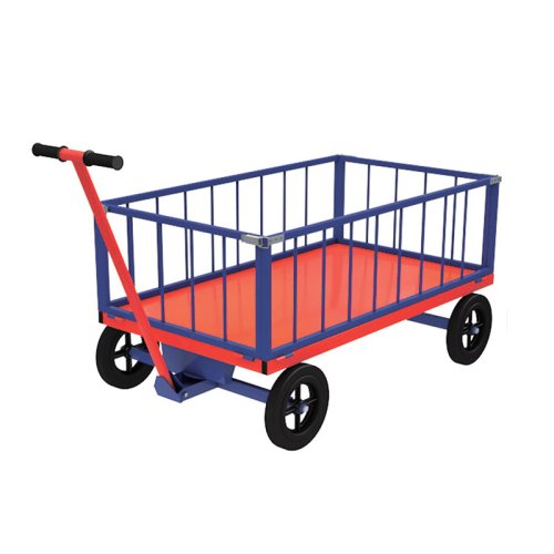 Тележка с поворотной осью ТПОБ 5 Т (г/п 600 кг, 1200x700 мм, колеса литые чугун.обод 250 мм)