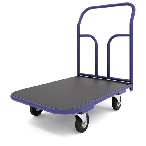 Тележка платформенная с резиновым покрытием ТПР 10 (800x1800 мм, колеса черная резина 160 мм)